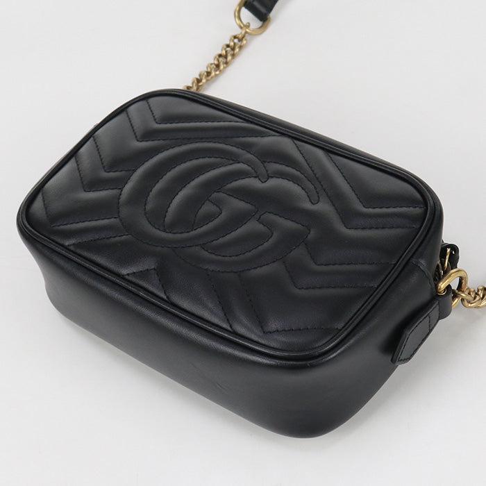 Gucci GG Marmont camera Leather Black Mini Crossbody Bag