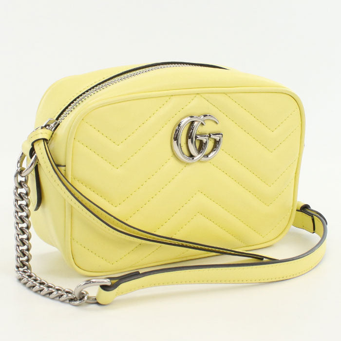 Gucci GG Marmont Diagonal yellow Leather Shoulder Bag