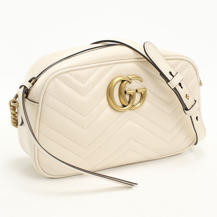 Gucci camera GG Marmont Diagonal White Small Crossbody Bag