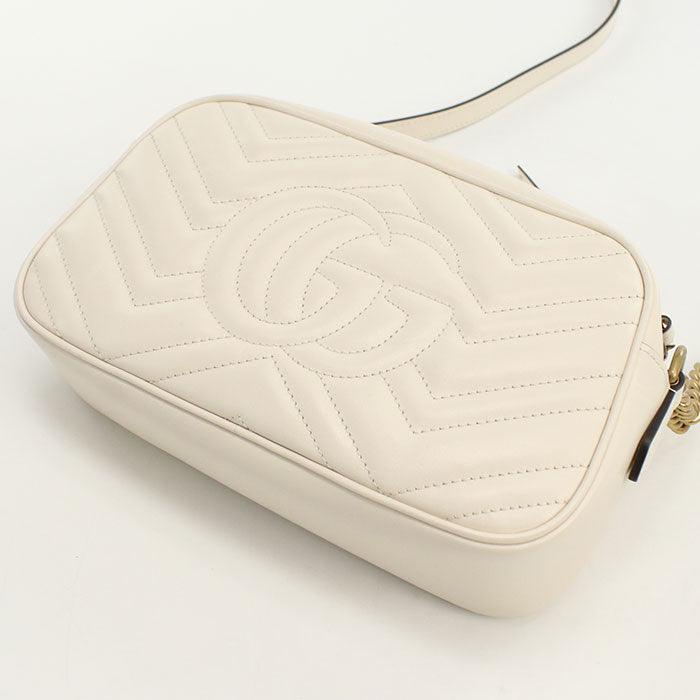 Gucci camera GG Marmont Diagonal White Small Crossbody Bag