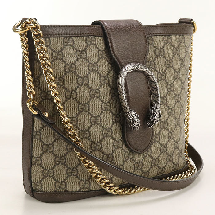 Gucci Duonysus ChainShoulder GG Supreme Beige Shoulder Bag