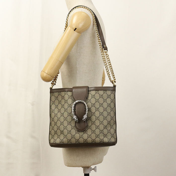 Gucci Duonysus ChainShoulder GG Supreme Beige Shoulder Bag