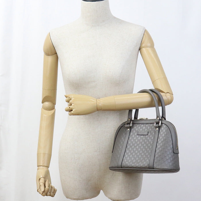 Gucci BMJ1G 2WAY Micro Guccisima Leather Gray Handbag