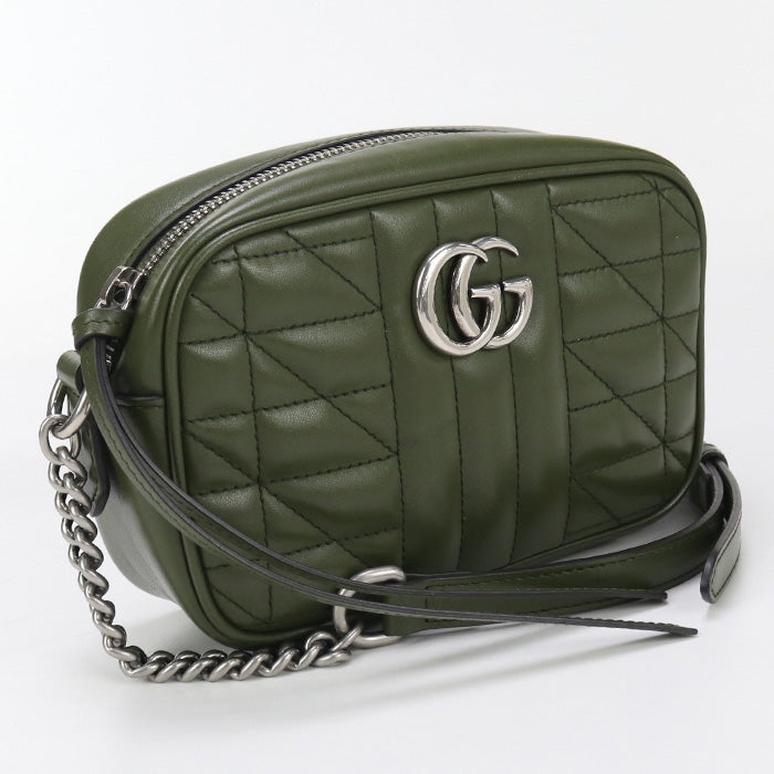 Gucci camera GG Marmont Quilted Leather Green Mini Crossbody Bag