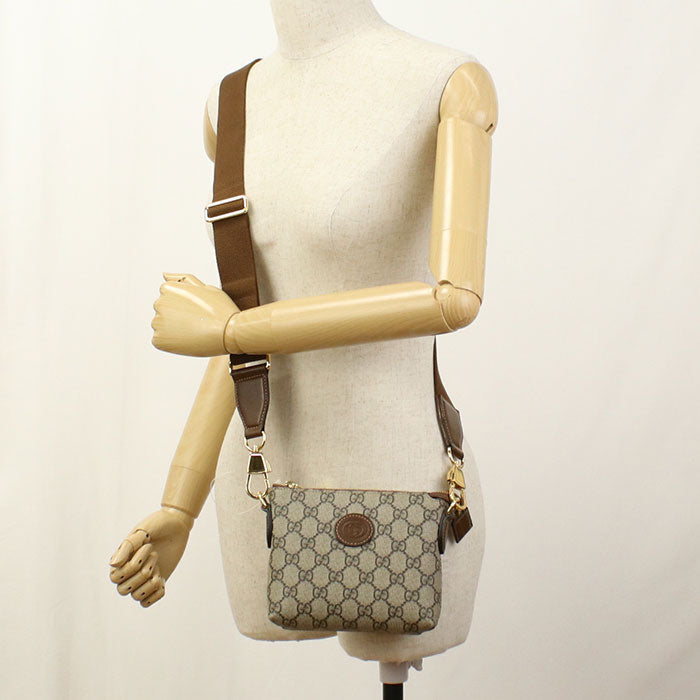 Gucci Interlocking G Diagonal GG Supreme Beige Shoulder Bag