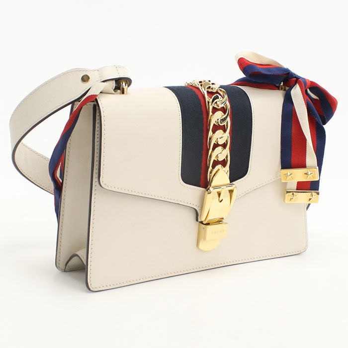 Gucci Silvi Leather Gray Shoulder Bag
