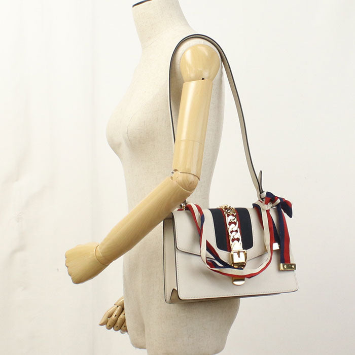 Gucci Silvi Leather Gray Shoulder Bag