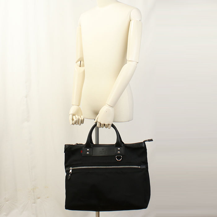 Gucci unisex Leather Nylon Black Tote Bag