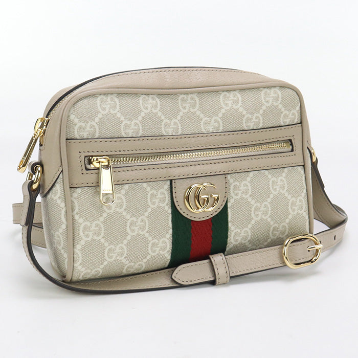 Gucci 2ZGMN Ofidia Diagonal GG Supreme White Shoulder Bag