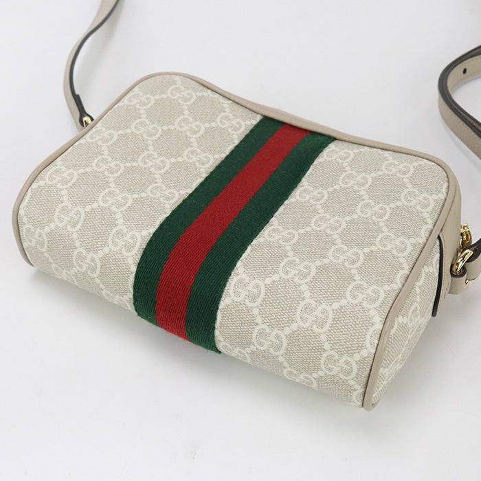 Gucci 2ZGMN Ofidia Diagonal GG Supreme White Shoulder Bag