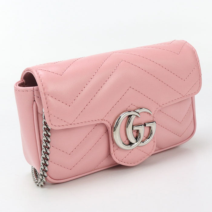 Gucci GG Marmont Diagonal Leather Pink Mini Shoulder Bag