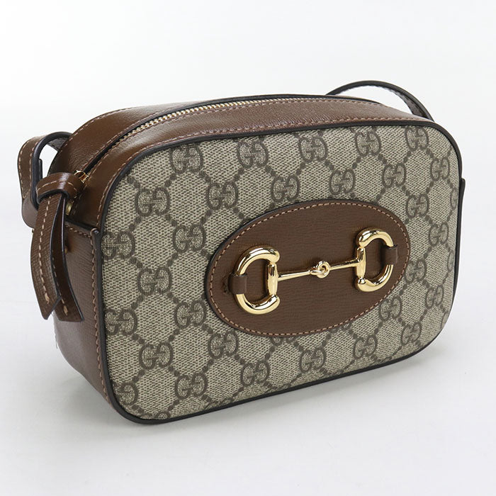 Gucci Horsebit GG Supreme Leather Beige Small Shoulder Bag
