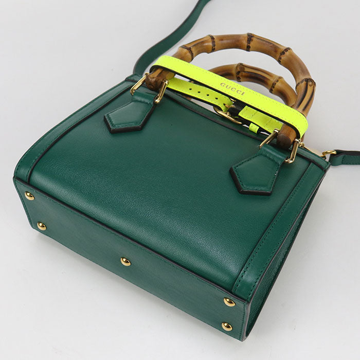 Gucci 2WAY Diana Leather Green Small Tote Bag