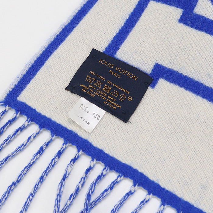 Louis Vuitton M71318 muffler Echarpe City Scarf Wool Blue