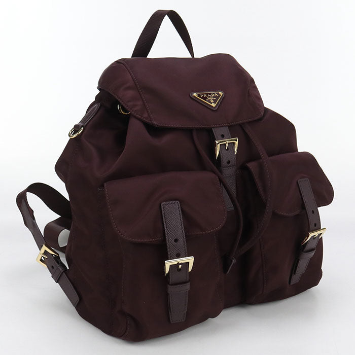 Backpack Re Unisex Handbag Nylon Brown