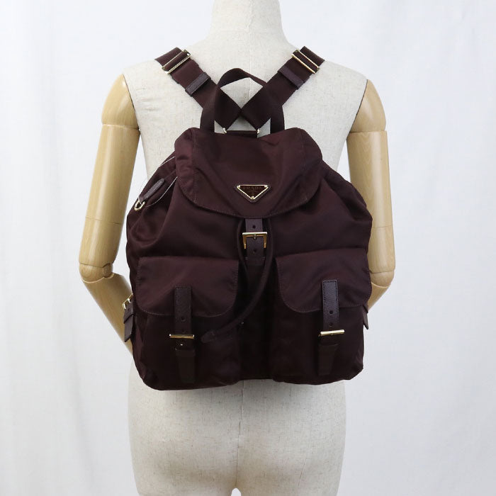 Backpack Re Unisex Handbag Nylon Brown