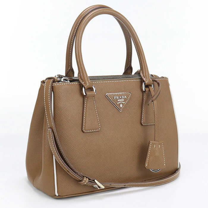 Saffiano Bag Galleria Tote Bag Women Leather Brown