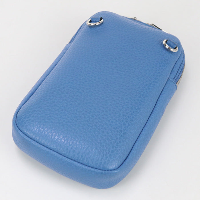Shoulder Bag Diagonal Women Leather Blue