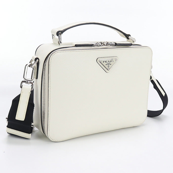 Saffiano Bag Brick Handbag Mens Leather White Travel Bag