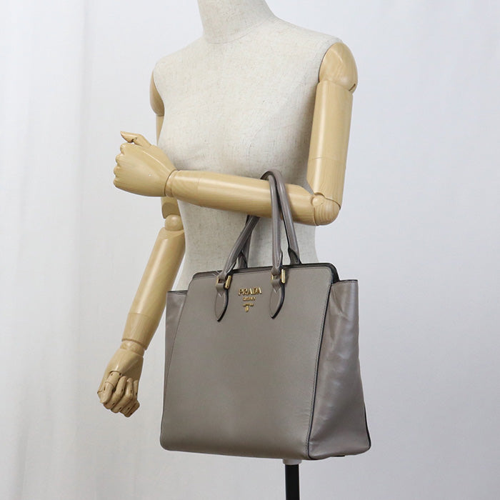 Way Tote Bag Gray Women Leather