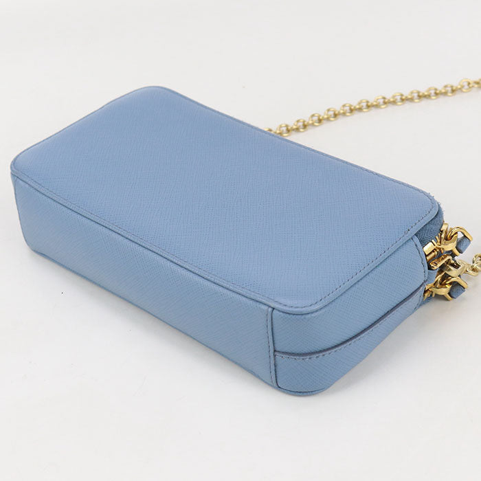 Qhh Shoulder Bag Safiano Chainshoulder Bag Women Leather Blue