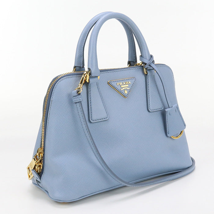 Promenade Saffiano Way Handbag Women Leather Blue Travel Bag