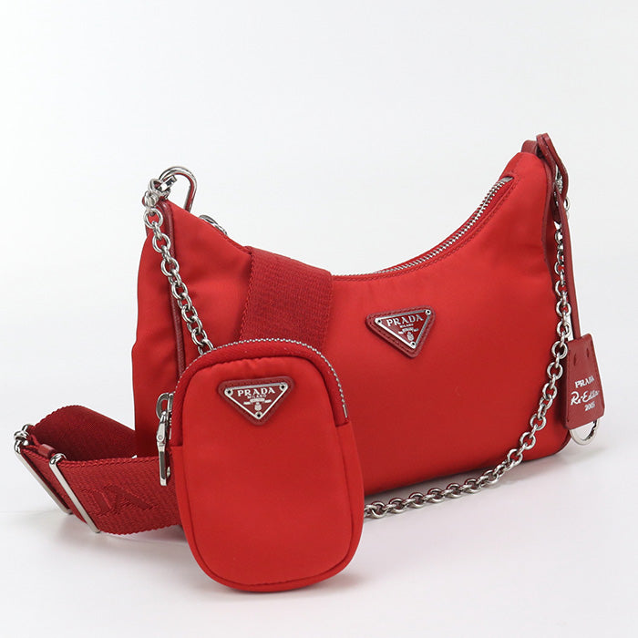 Way Shoulder Bag Recycled Polyamide Women Red