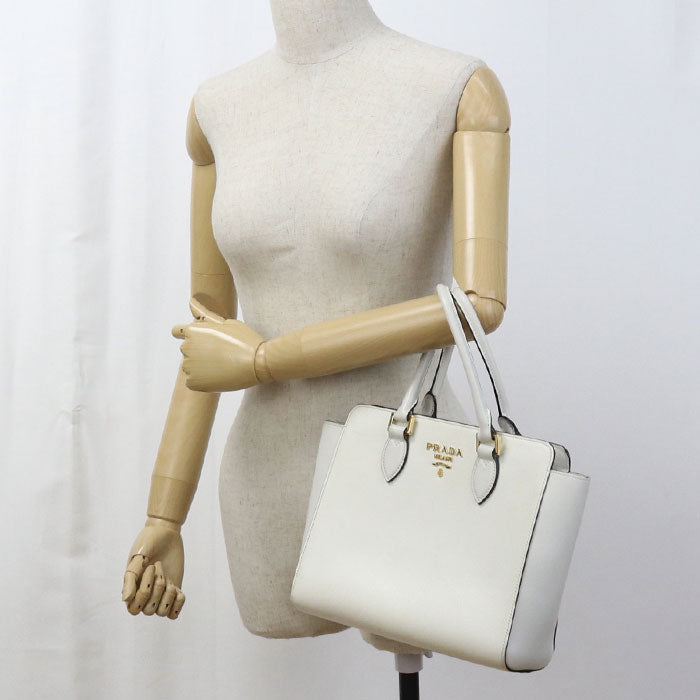 Way Tote Bag Women Leather White