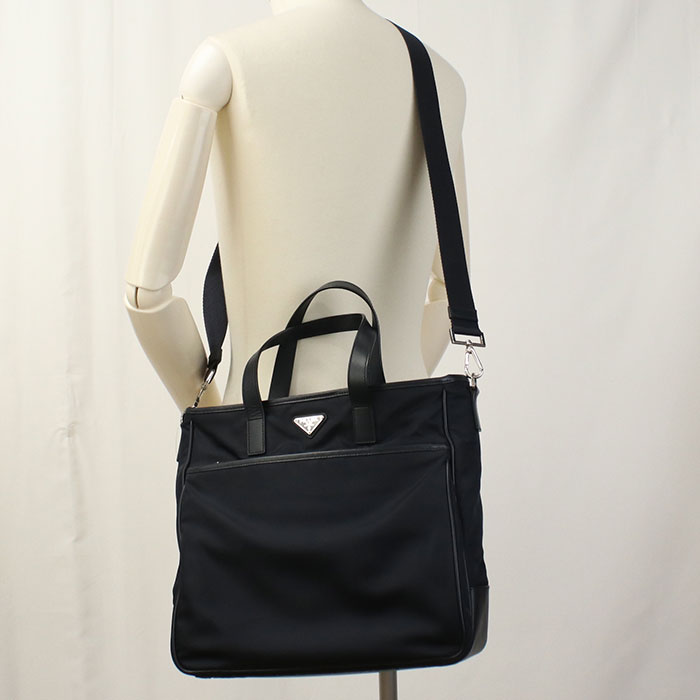 Tote Bag Safiano Waytote Bag , Navy Leather Nylon