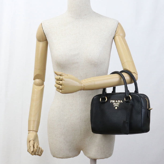 E K Way Vittello Handbag Women Leather Black Travel Bag