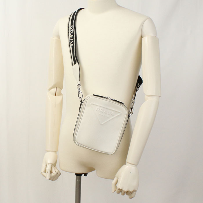 Shoulder Bag Safiano Crossbody Bag Mens(Unisex) Leather White