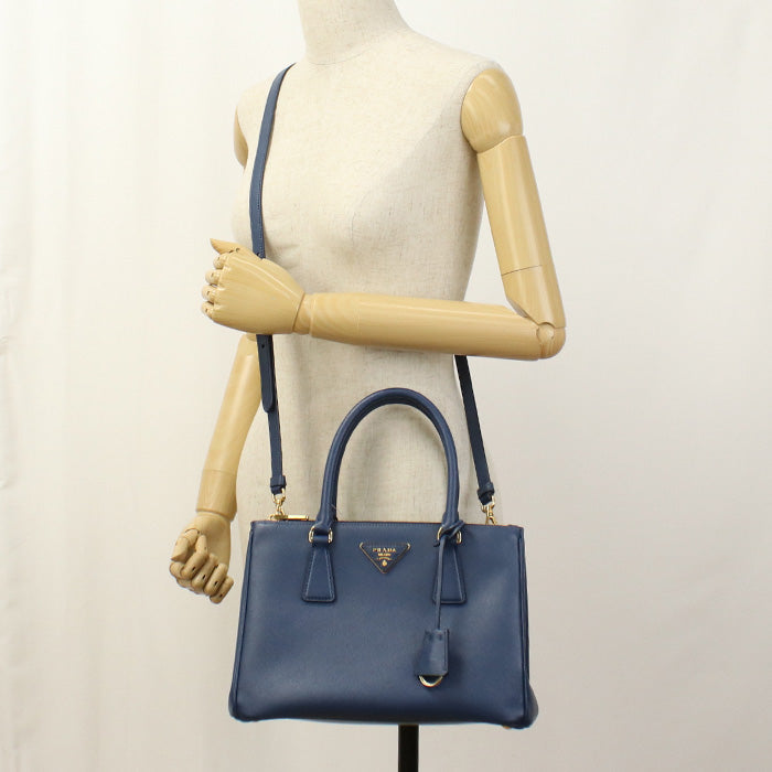 Nzv Way Galleria Tote Bag Safiano Women Leather Blue