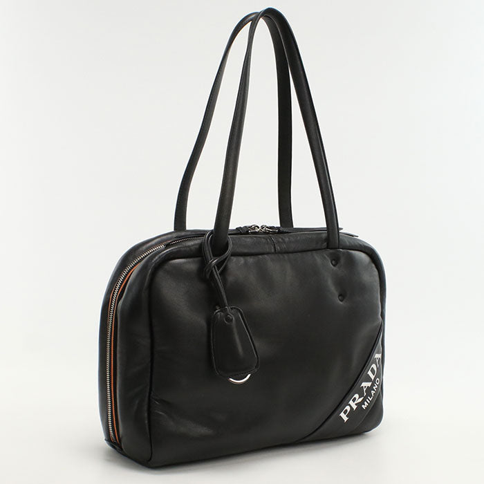 Tote Bag Shoulder Bag Nappa Women(Unisex) Leather Black