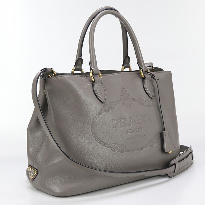 Ebj Way Tote Bag Grain Calf Gray