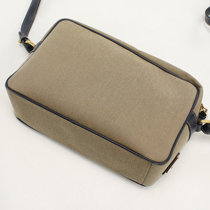 Logo Jacquard Diagonal Shoulder Bag Women Leather Canvas