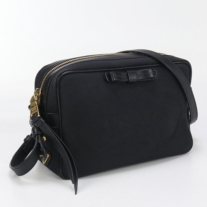 Ucw Jacquard Diagonal Shoulder Bag Women Black Logo