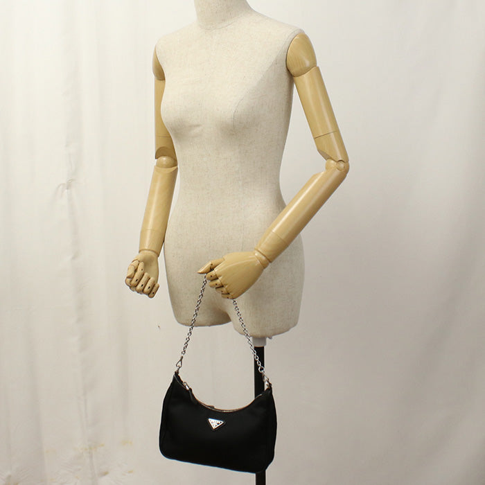 Shoulder Bag Waychainshoulder Bag Recycled Women Nylon Black