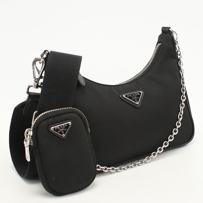 Shoulder Bag Waychainshoulder Bag Recycled Women Nylon Black