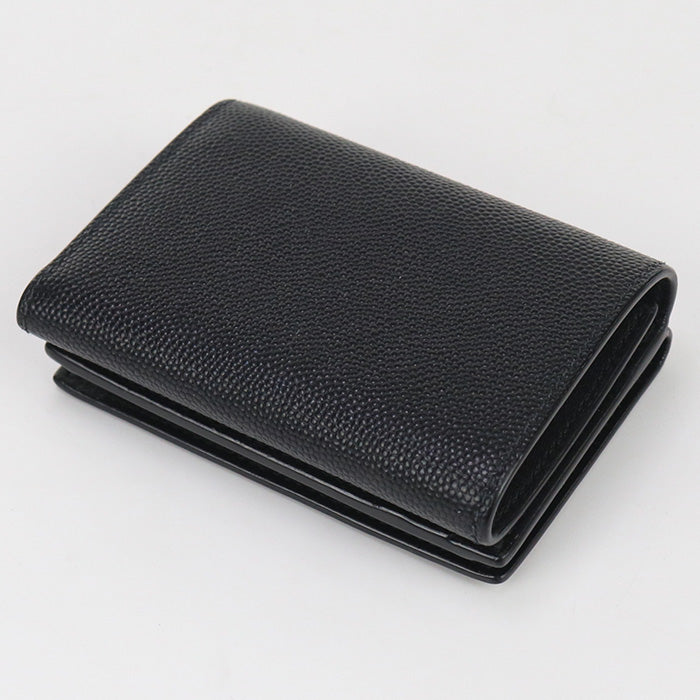 Saint Petite Wallet Three Fold Wallet Calfskin Black Travel Bag