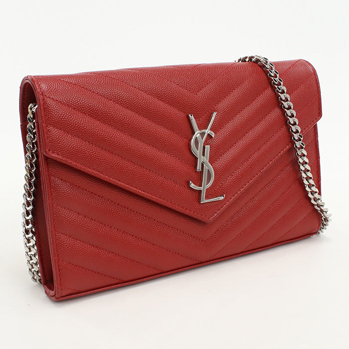 Saint Classic Cassandra Wallet Calfskin Women Travel Red Chain Travel Bag