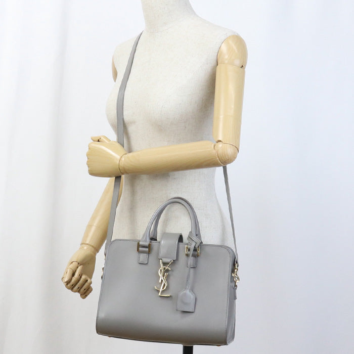 Saint Baby Mosquito Bus Handbag Gray Women Leather Travel Bag