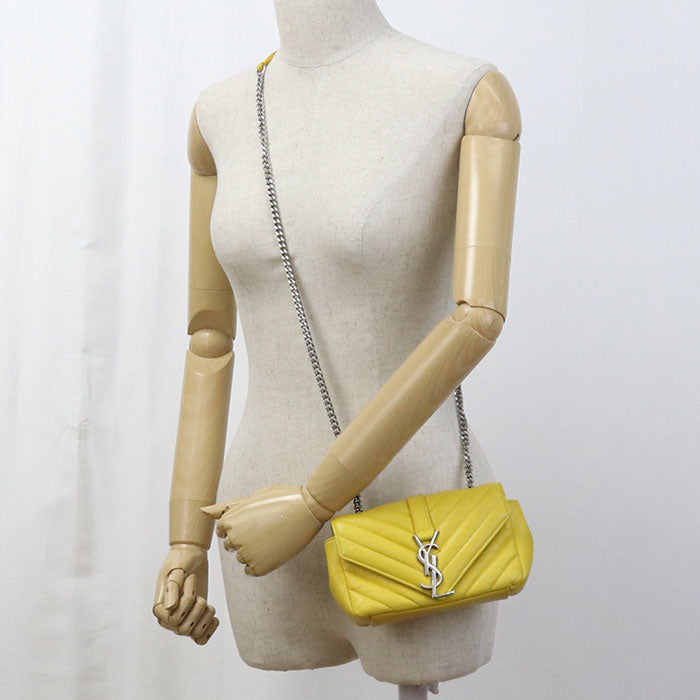 YSL Saint Laurent YSL Saint Shoulder Bag Chainshoulder Bag Yellow Leather