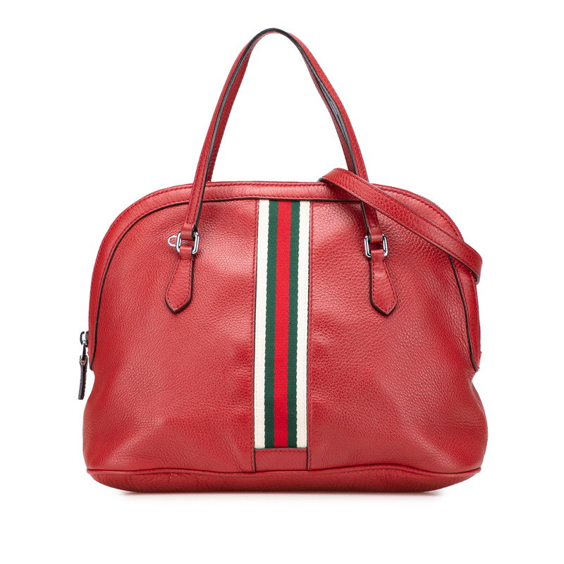 Gucci Webbing Line 2Way Bag Leather Travel Bag