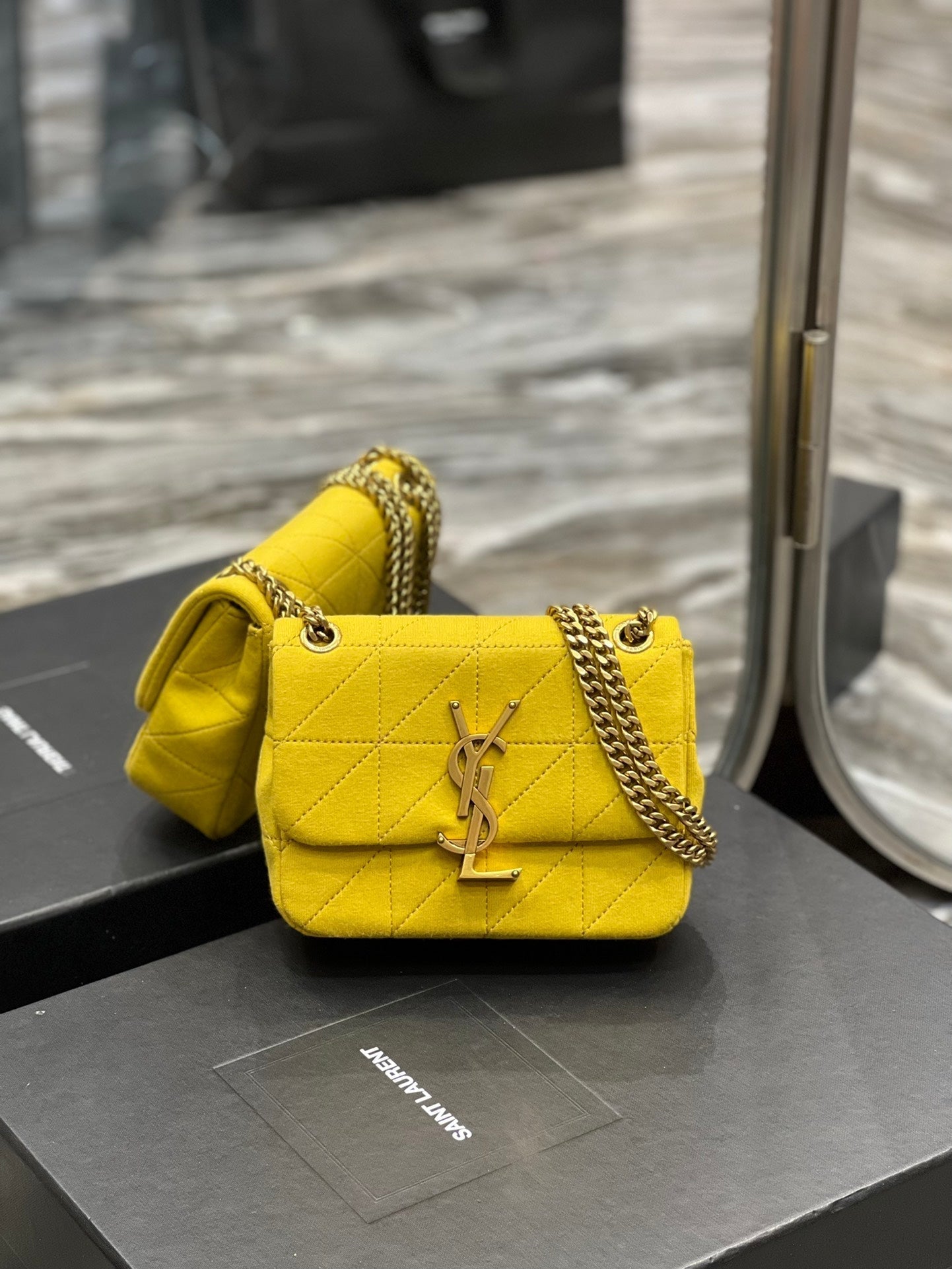 YSL Saint Laurent Rive Gauche Jamie Crossbody Bag Quilted Chain 69In175Cm Ysl 1045