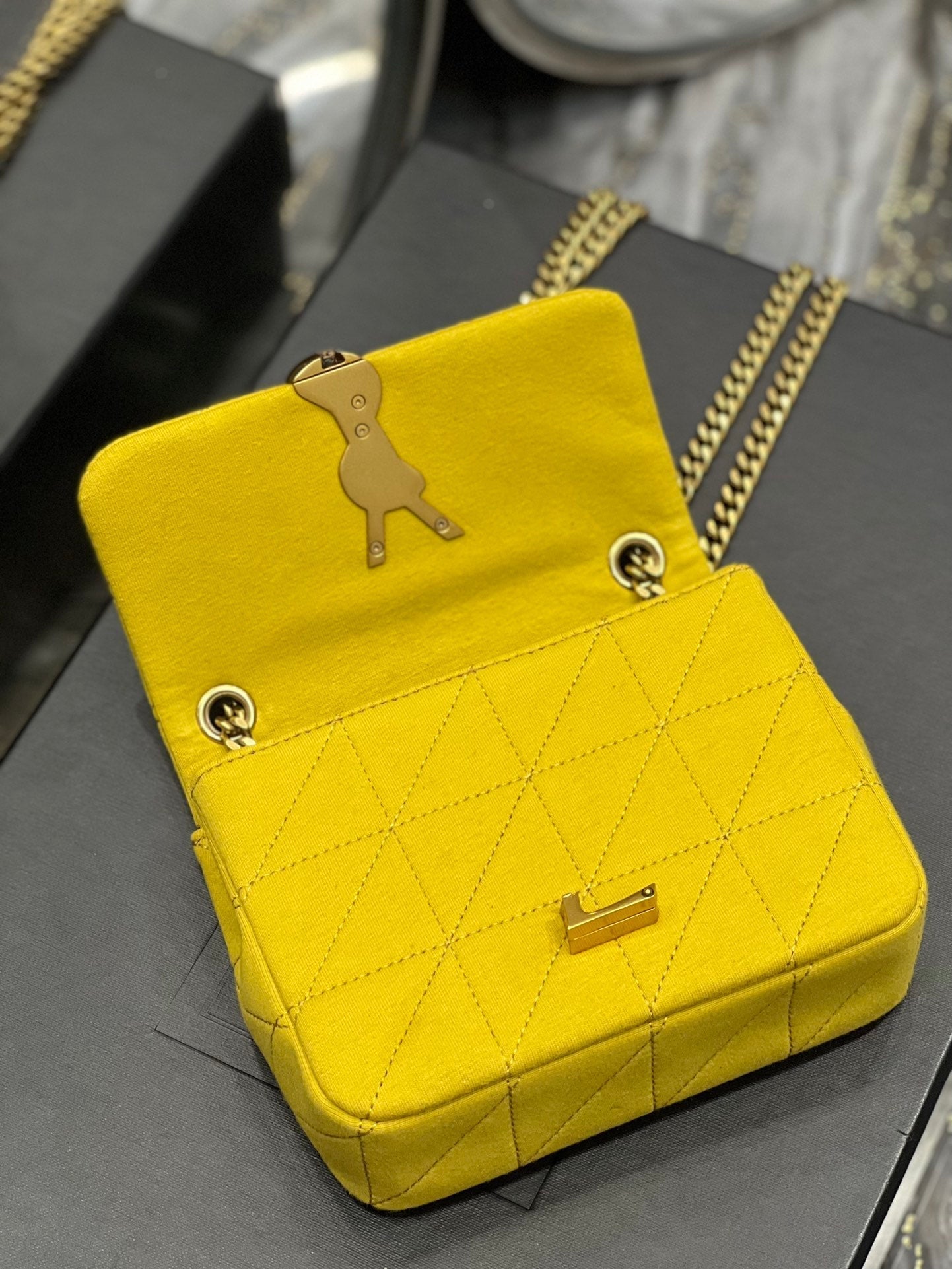 YSL Saint Laurent Jamie Yellow , ’s 6.9in Mini Chain Mini Bag