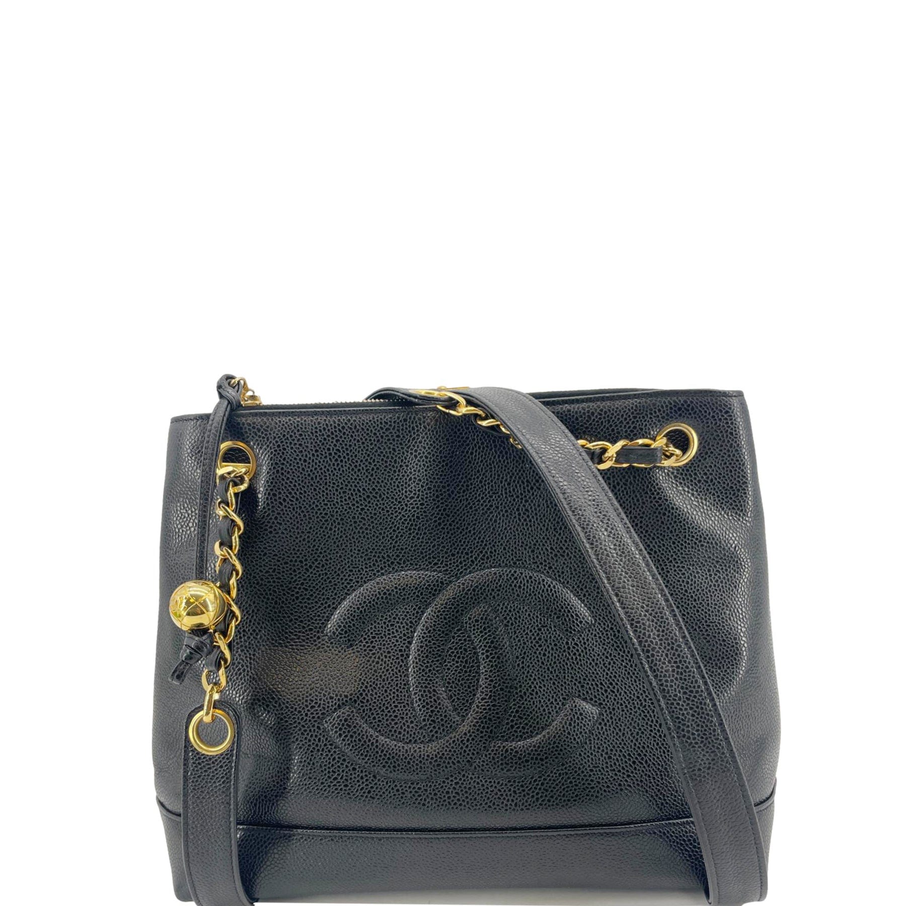 Chanel Timeless CC Caviar Leather Black Travel Bag