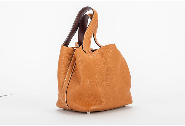 Hermes Picotin Lock Palladium Handbag Gold Mini Travel Bag