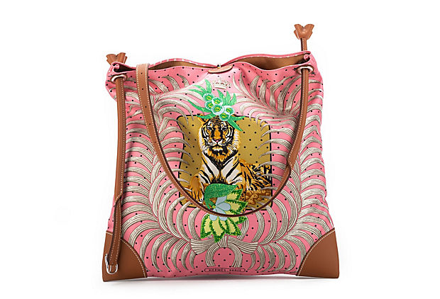 Hermes Bn Silk Bag Tiger Barenia Leather Travel Bag