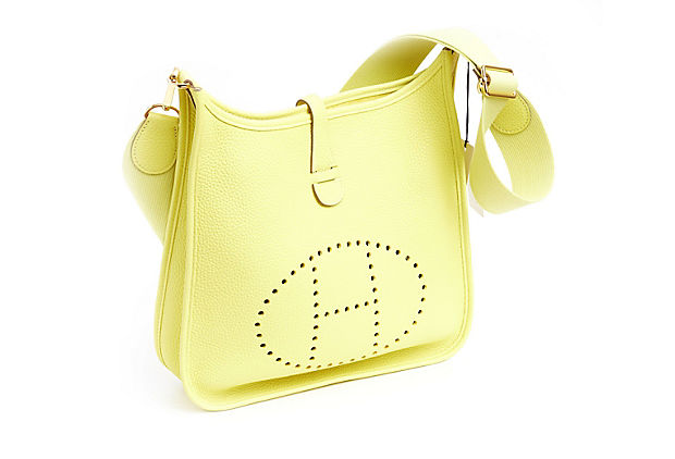 Hermes Bnib Lime Yellow Evelyne Pm Handbag Travel Bag