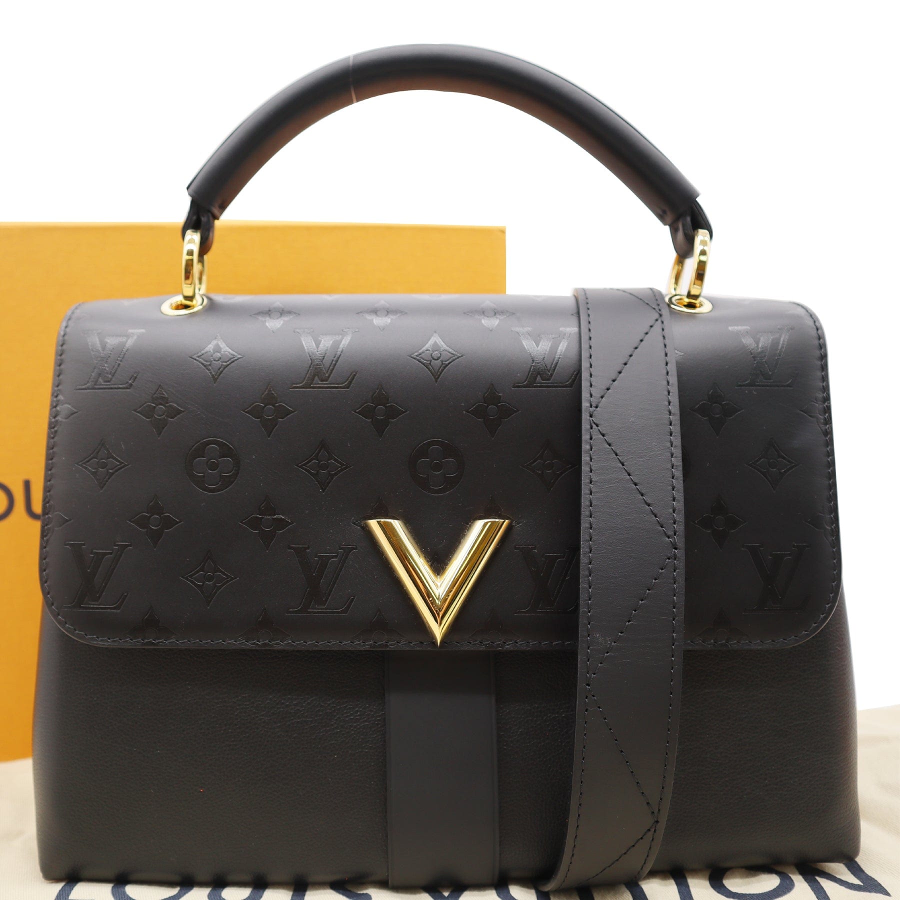 Louis Very One Handle Shoulder Bag Monogram Black